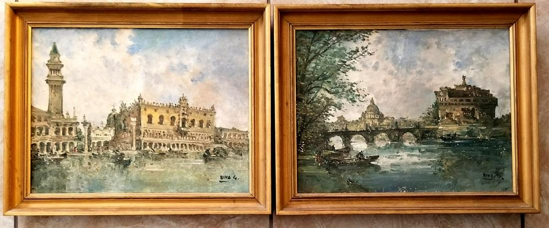 Amazing Giovanni Riva Oil Canvas Pair (1 of 9)