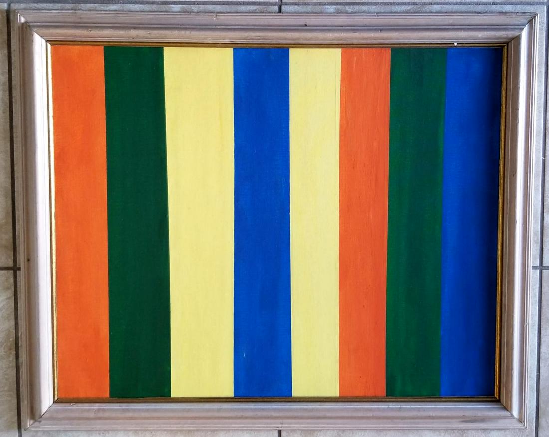 Amazing Guido Molinari Acrylic Canvas: Attributed to Guido Molinari, it does not have a COA. Medium: acrylic canvas. 34 x 28 inches. Provenance: private owner from Nebraska. Biography: 1933 - 2004. Guido Molinari was a painter, printmaker,