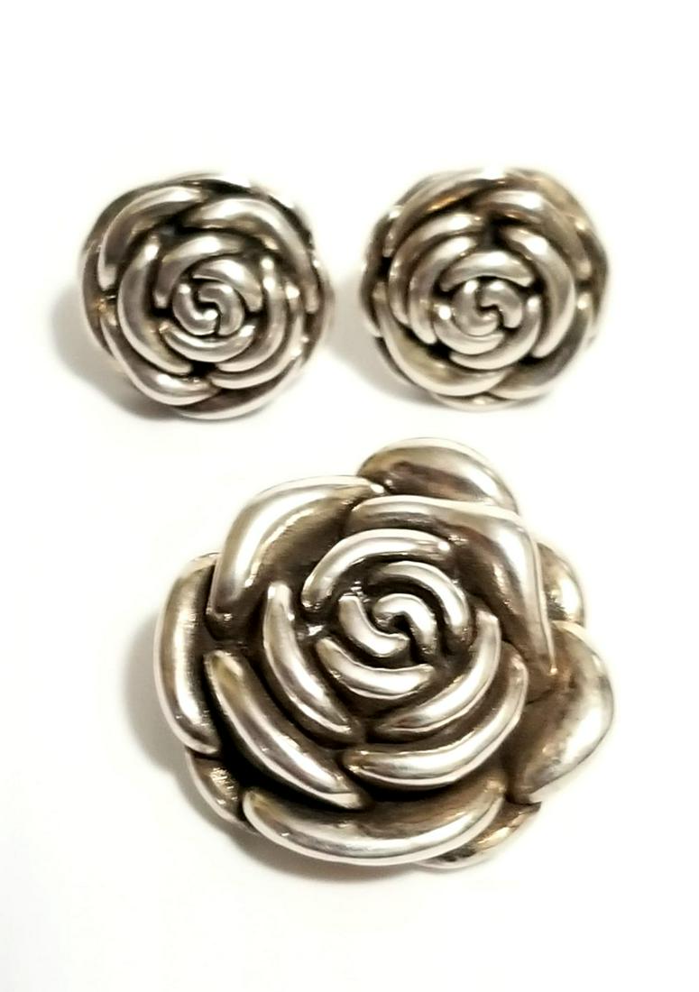 Amazing 925 Flowers Pendant Earrings Set (1 of 6)