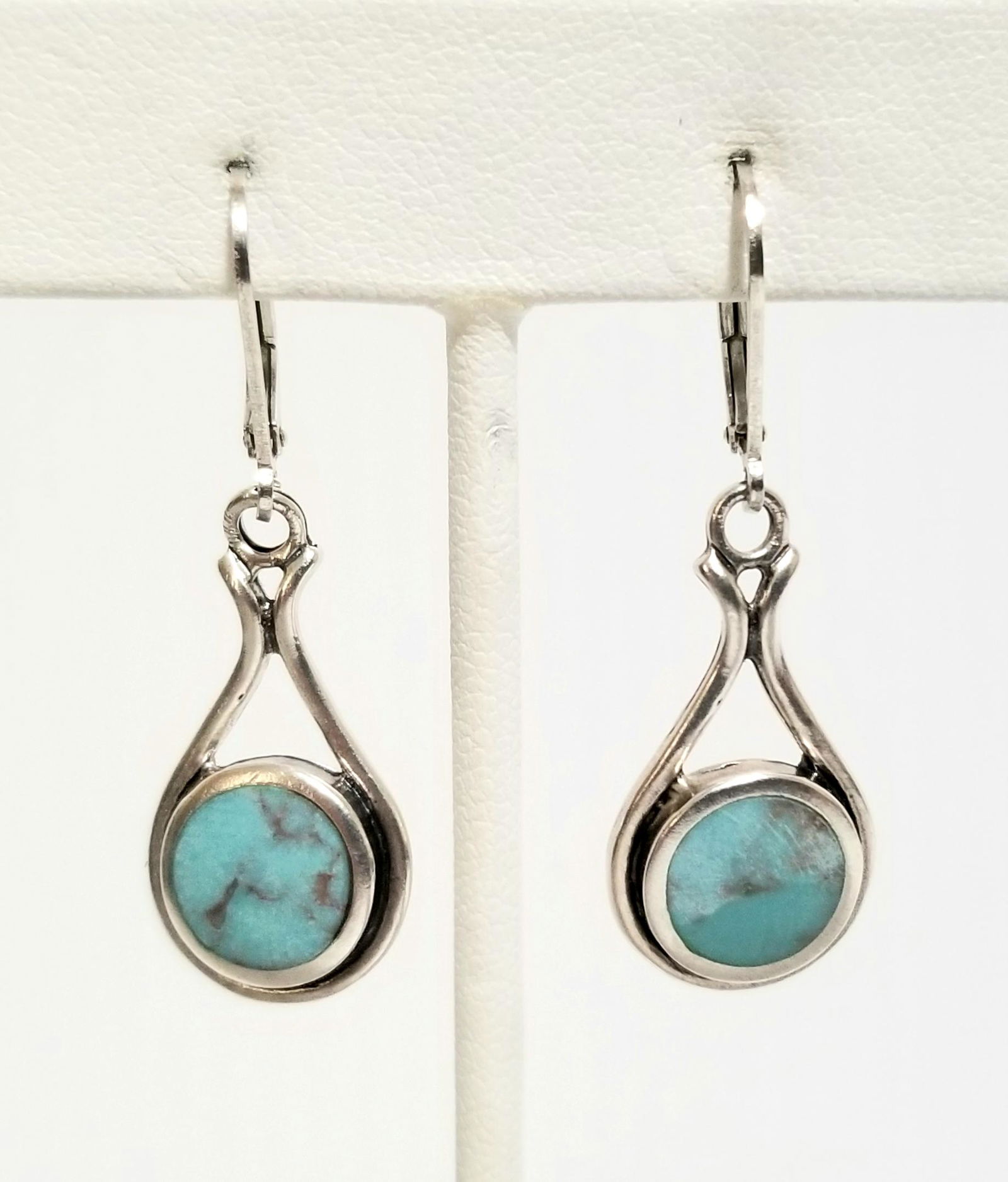 Amazing 925 Sterling Green Turquoise Earrings (1 of 5)