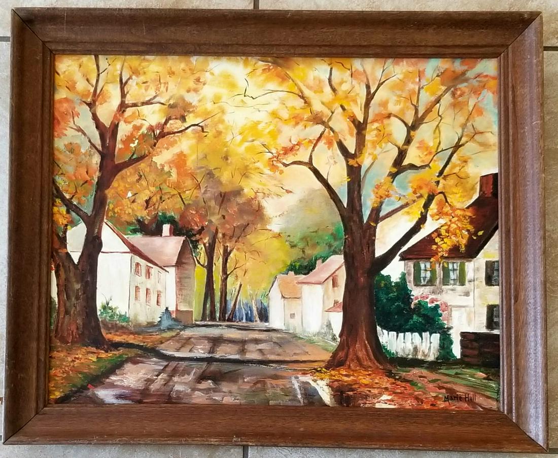 Amazing Marie Hull Oil Canvas: Attributed to Marie Hull, it does not have a COA. Medium: oil canvas. 23 x 19 inches. There is a humidity stain on back of the canvas, but you cannot see it on the front, and it does not affect the be