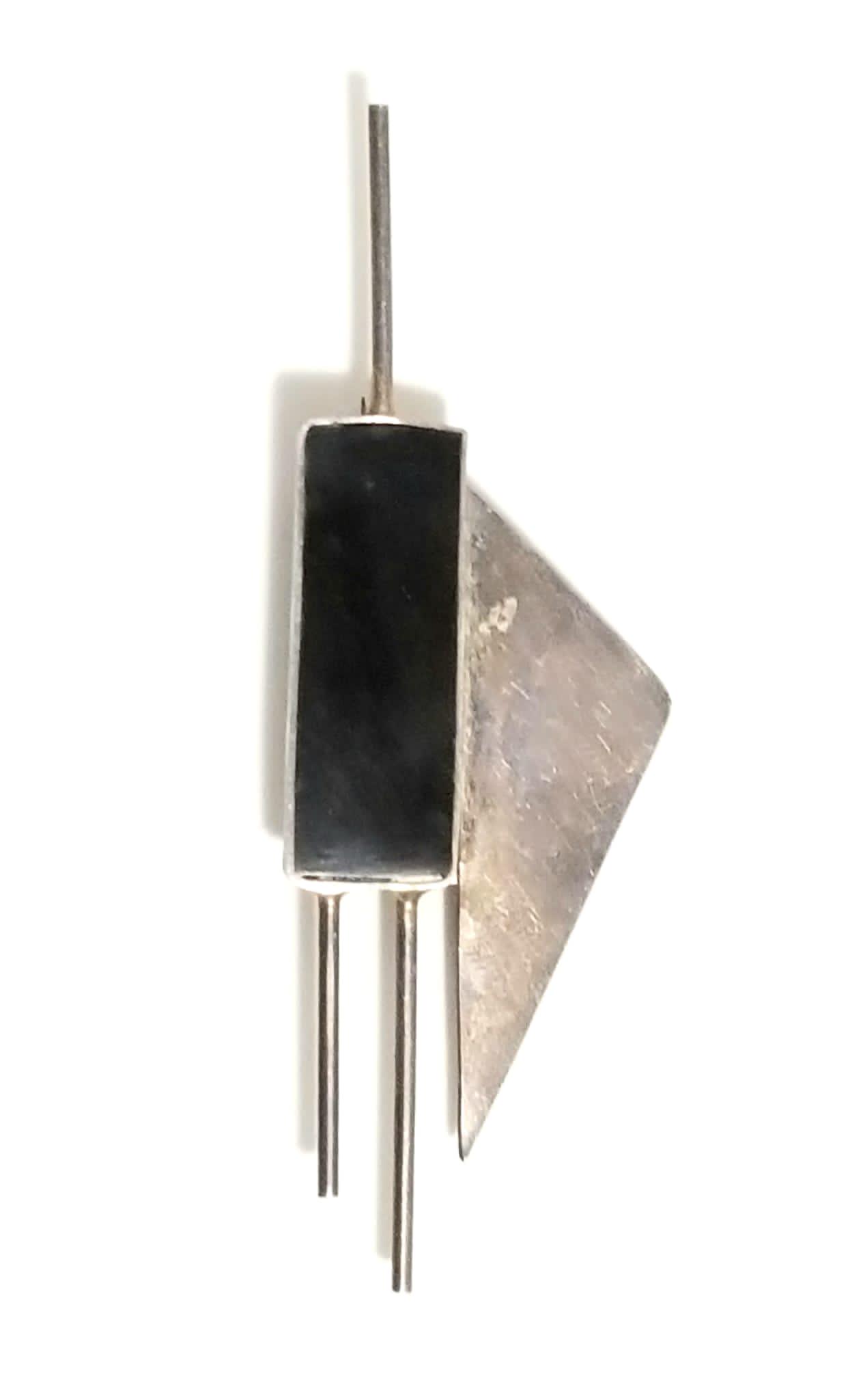 Amazing Art Deco 925 Black Onyx Pin Brooch (1 of 4)