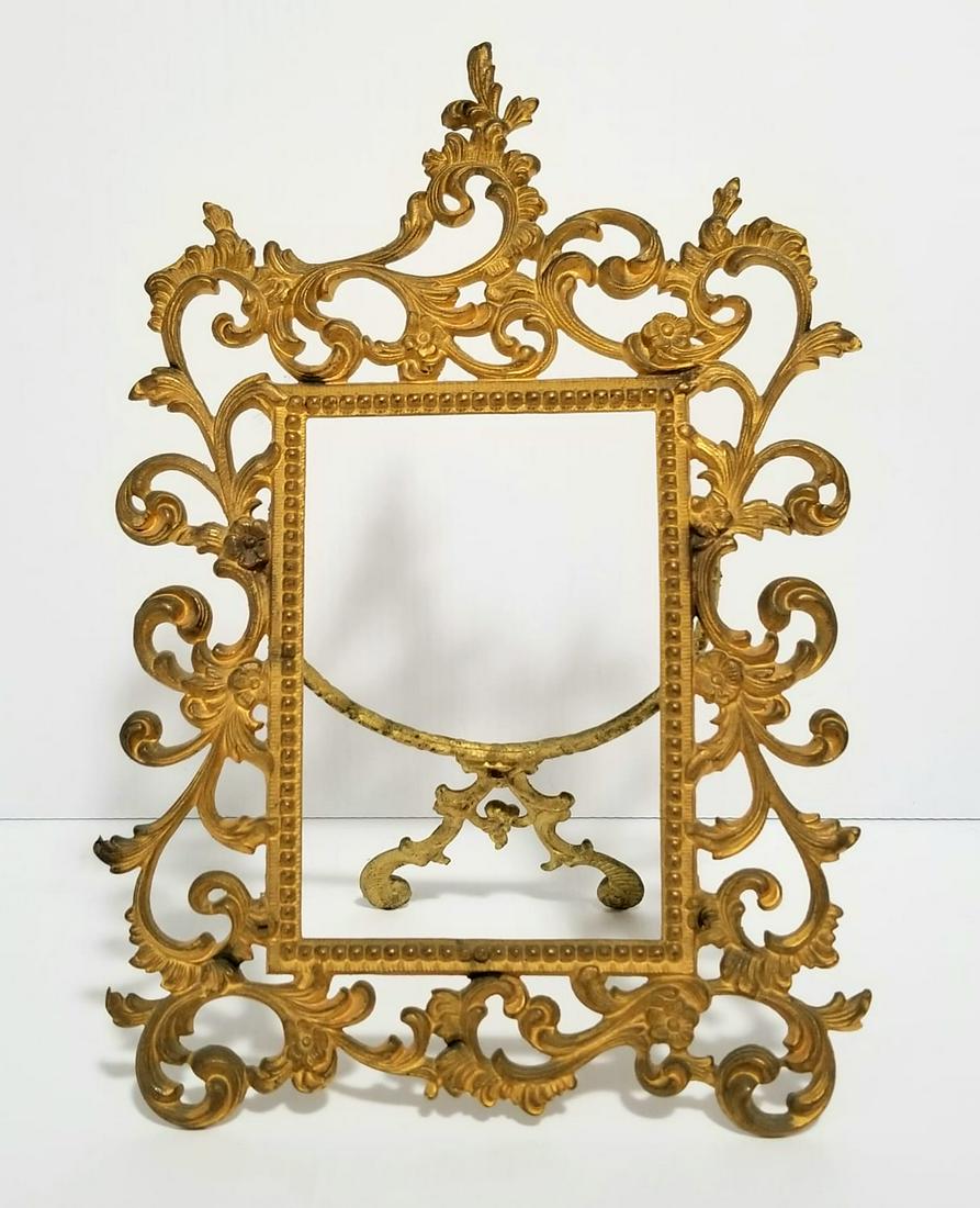 Amazing Vtg Bronze Picture Frame (1 of 4)