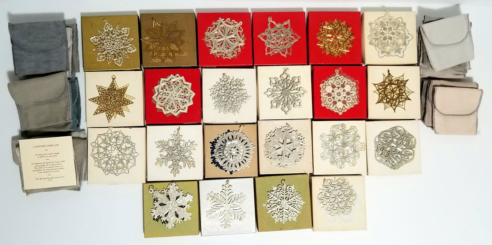 Beautiful 26 Sterling Christmas Snow Flake Ornaments (1 of 9)