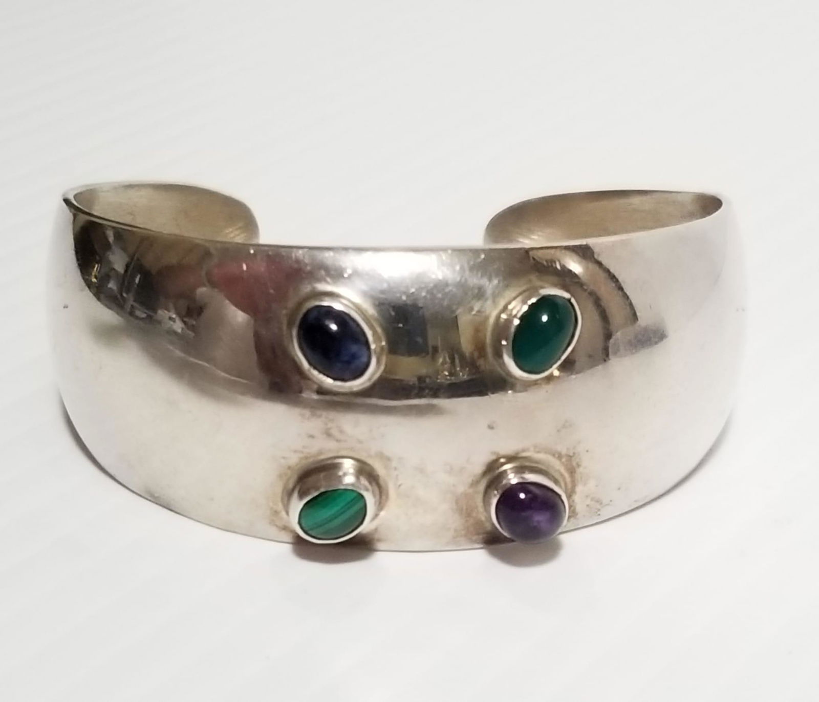 Amazing 925 Sterling Mexico Stones Bracelet (1 of 5)