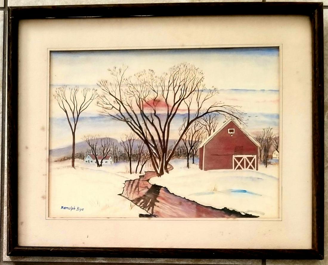 Amazing Ranulph Bye Watercolor Paper: Nice Ranulph Bye watercolor paper. 21 x 17 inches. Provenance: private owner. Biography: 1916 - 2003. Ranulph Bye was born in 1916 in Princeton, NJ. He attended the Philadelphia Museum School of Indus