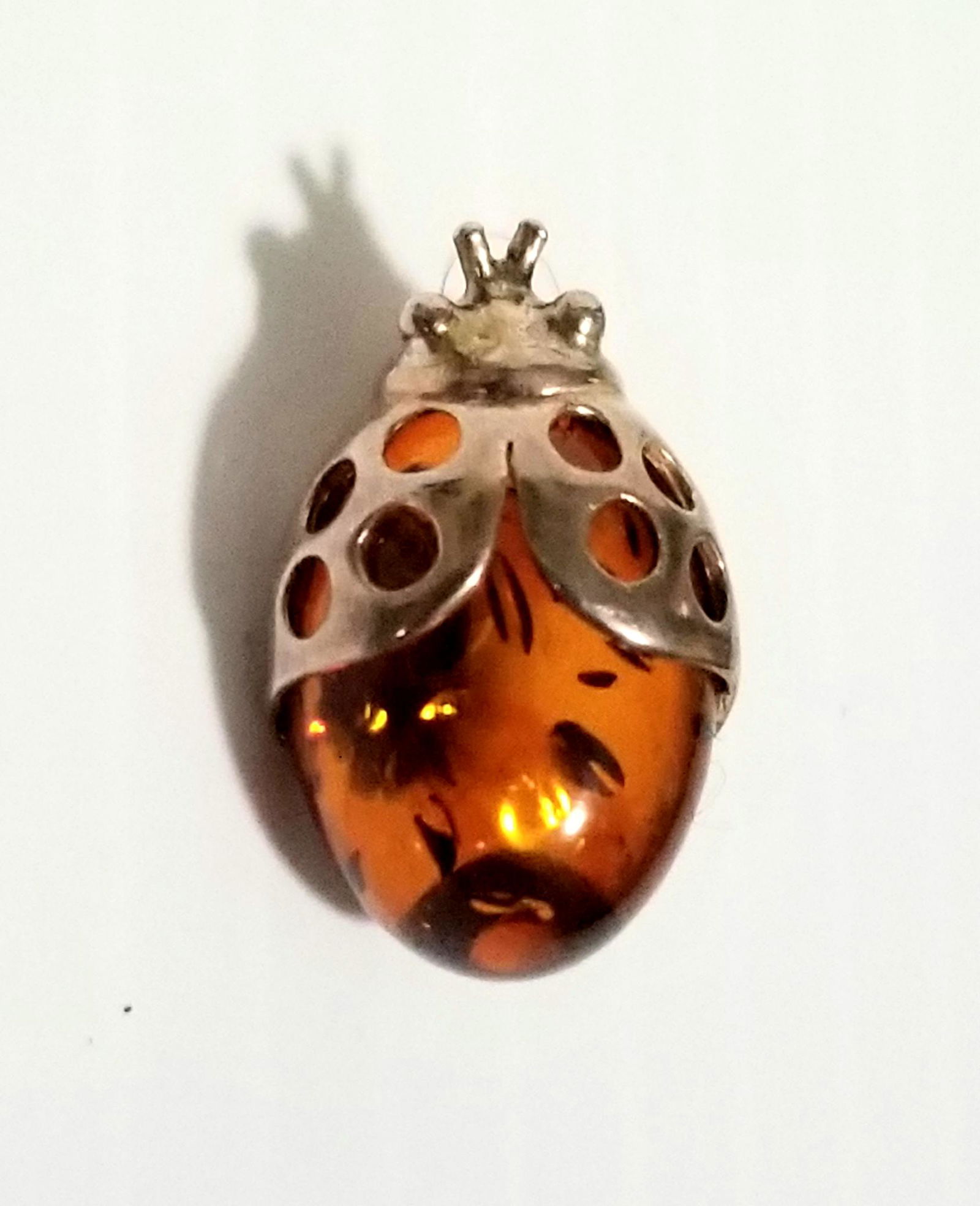 Amazing 925 Sterling Amber Pin Brooch (1 of 7)