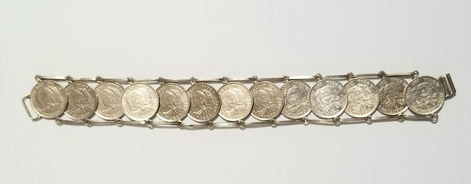 Amazing 900 Sterling Silver Coins Bracelet (1 of 6)