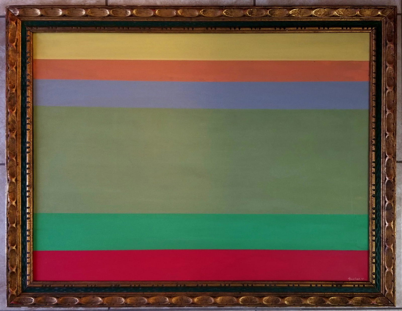 AMAZING YVES GAUCHER OIL CANVAS: Attributed to Yves Gaucher, it does not have a COA. Medium: oil canvas. 46 x 35.5 inches. Provenance: private owner. Biography: 1934 - 2000. Yves Gaucher is considered to be one of the most important