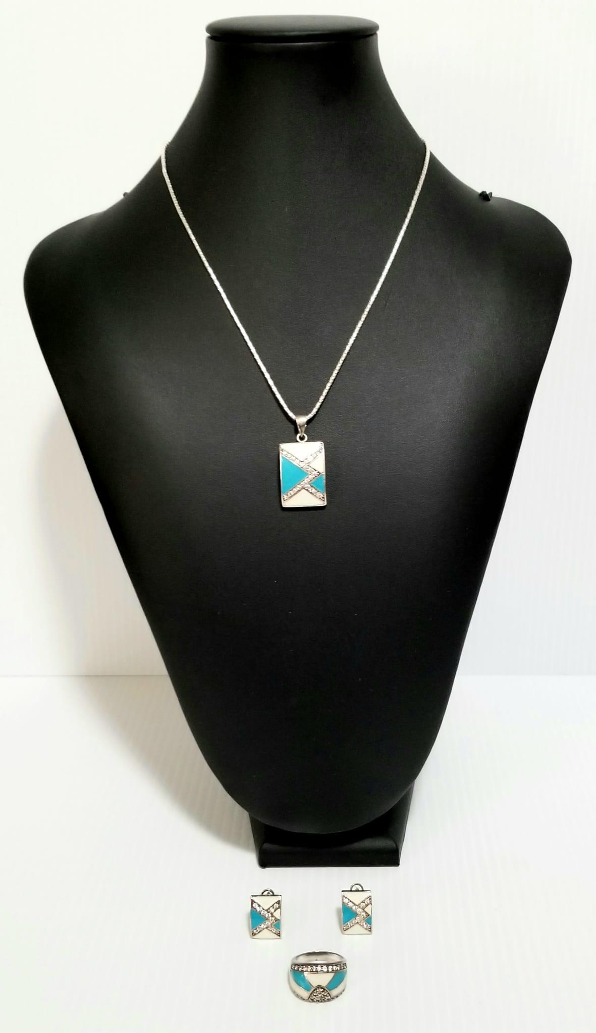 AMAZING 925 RING EARRINGS & NECKLACE SET (1 of 8)