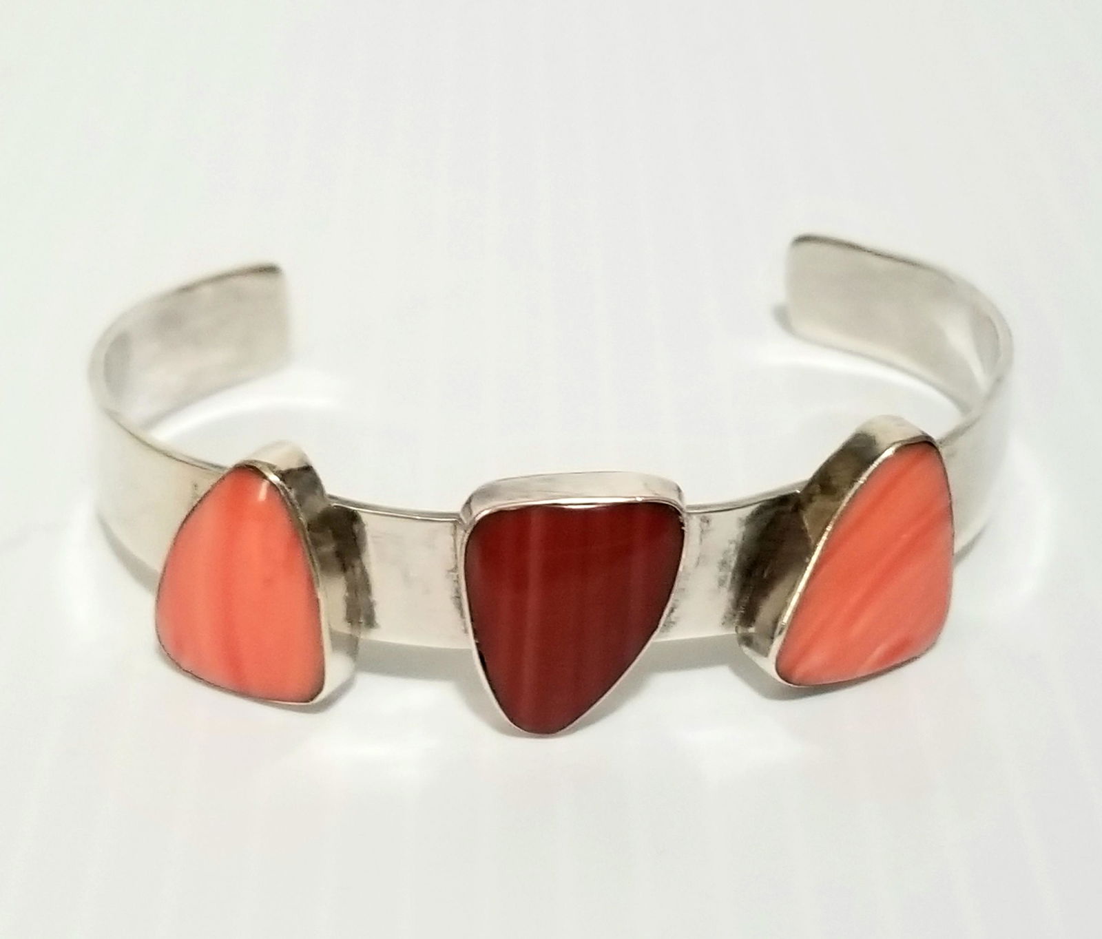 AMAZING 925 STERLING ORANGE & RED STONE BRACELET (1 of 5)