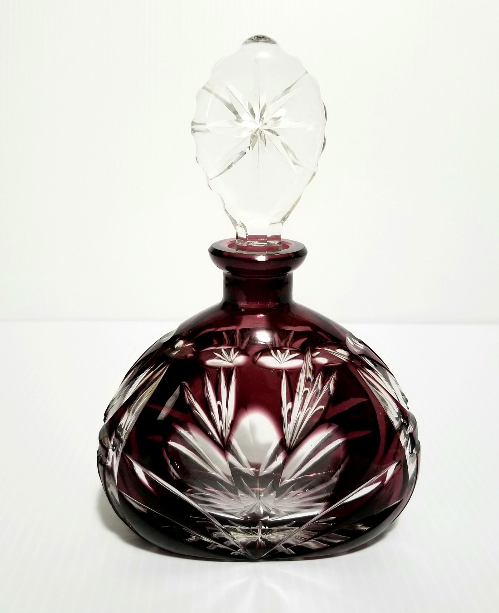 AMAZING HAND CUT AMETHYST & CLEAR PERFUME BOTTLE (1 of 7)