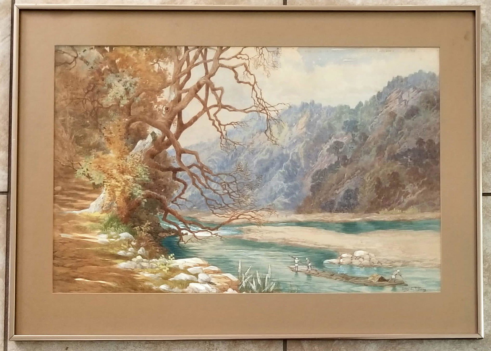 Amazing Louis Comfort Tiffany Watercolor: Amazing Louis Comfort Tiffany watercolor. 30 x 22 inches. Provenance: private owner. Biography: 1848 - 1933. Louis Comfort Tiffany, painter, stained glass designer, studio glass artist, art director, 