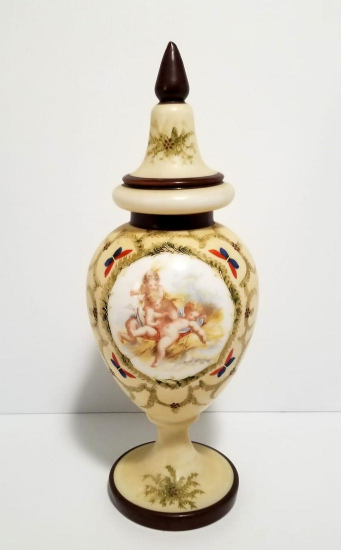Nice 19th Cent Hand Painted Art Glass Vase (1 of 9)