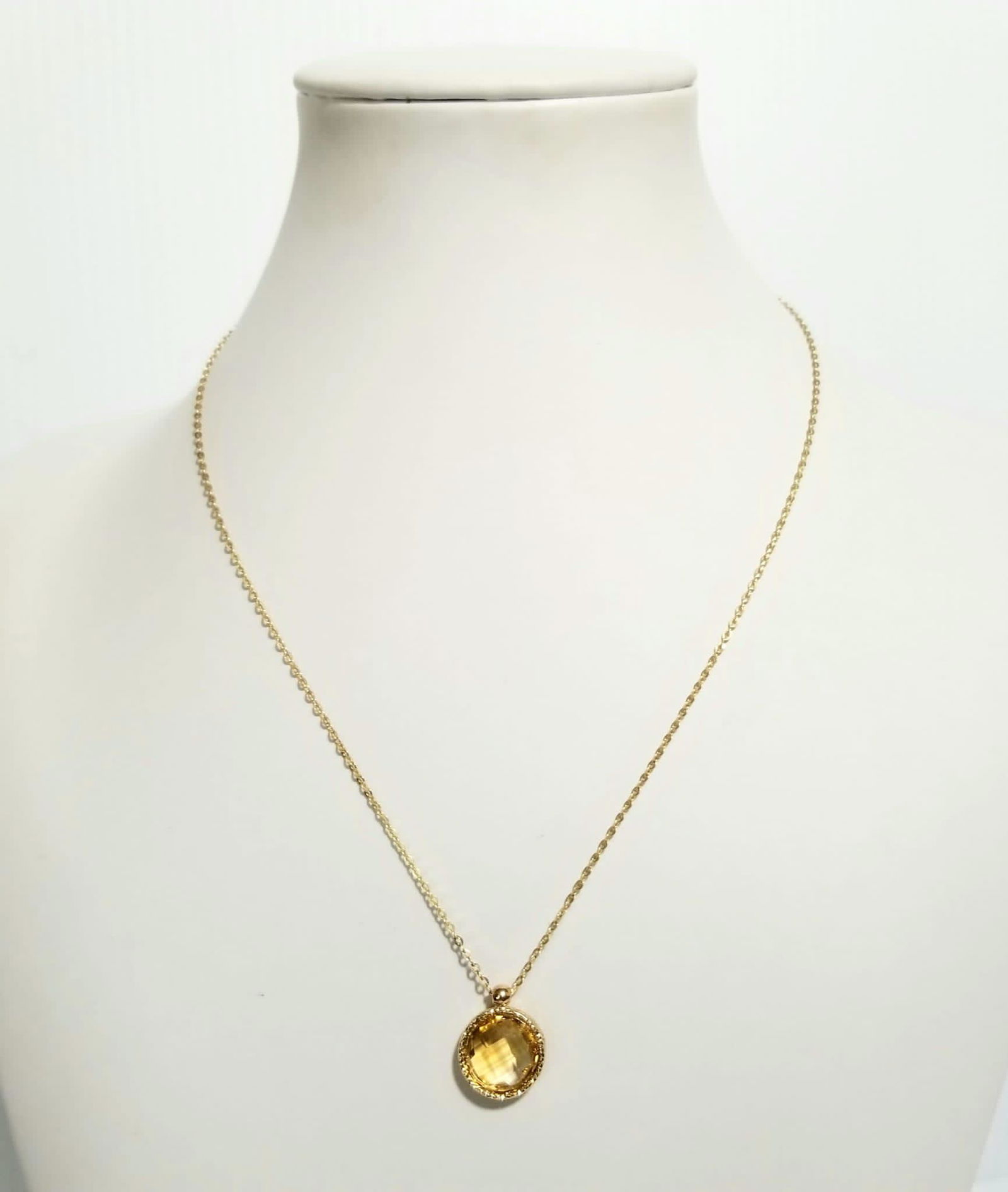 Amazing 14KT Italy Cut Citrine Pendant Necklace (1 of 8)