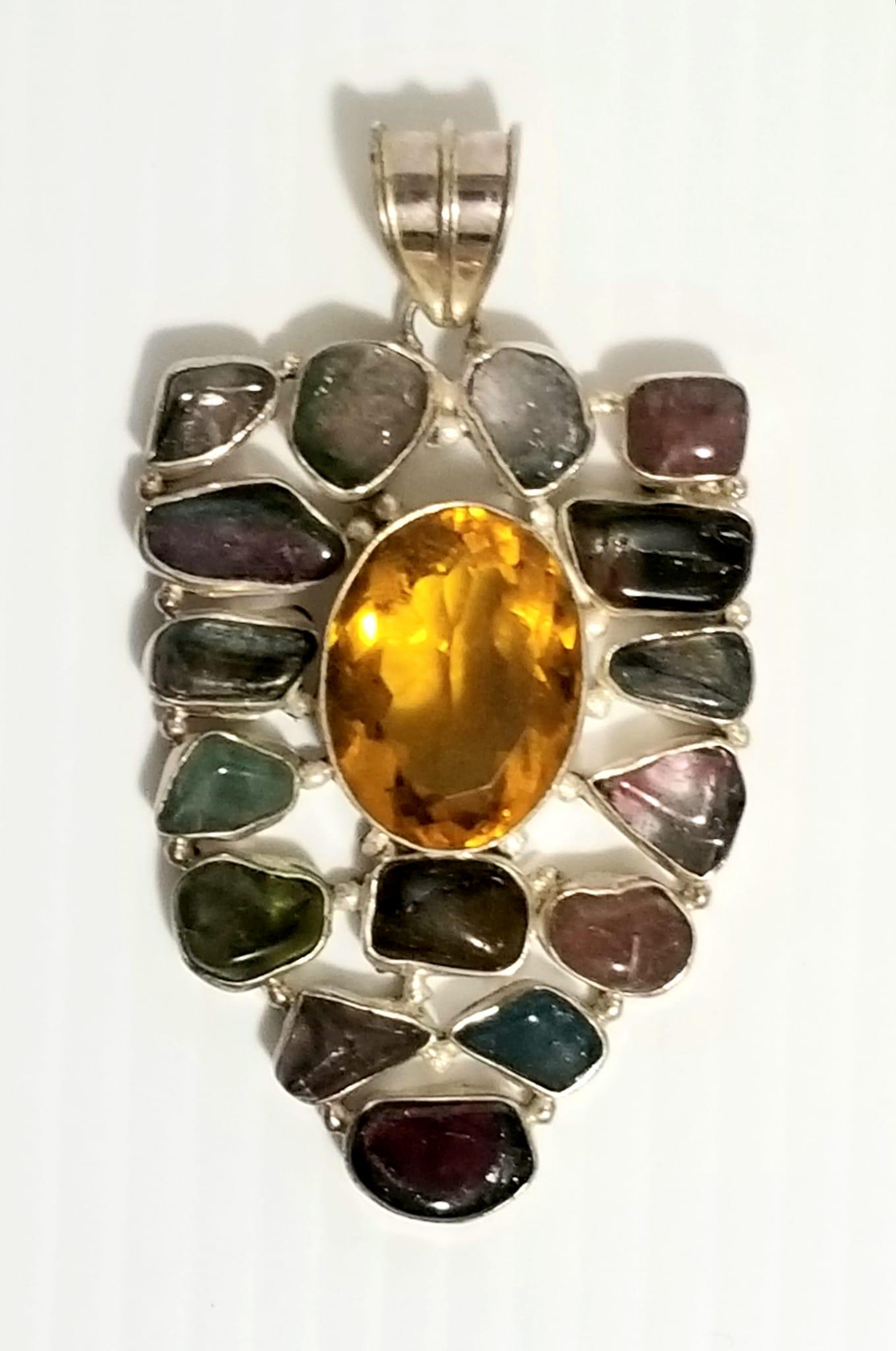 Amazing 925 Sterling Multistone Pendant (1 of 5)