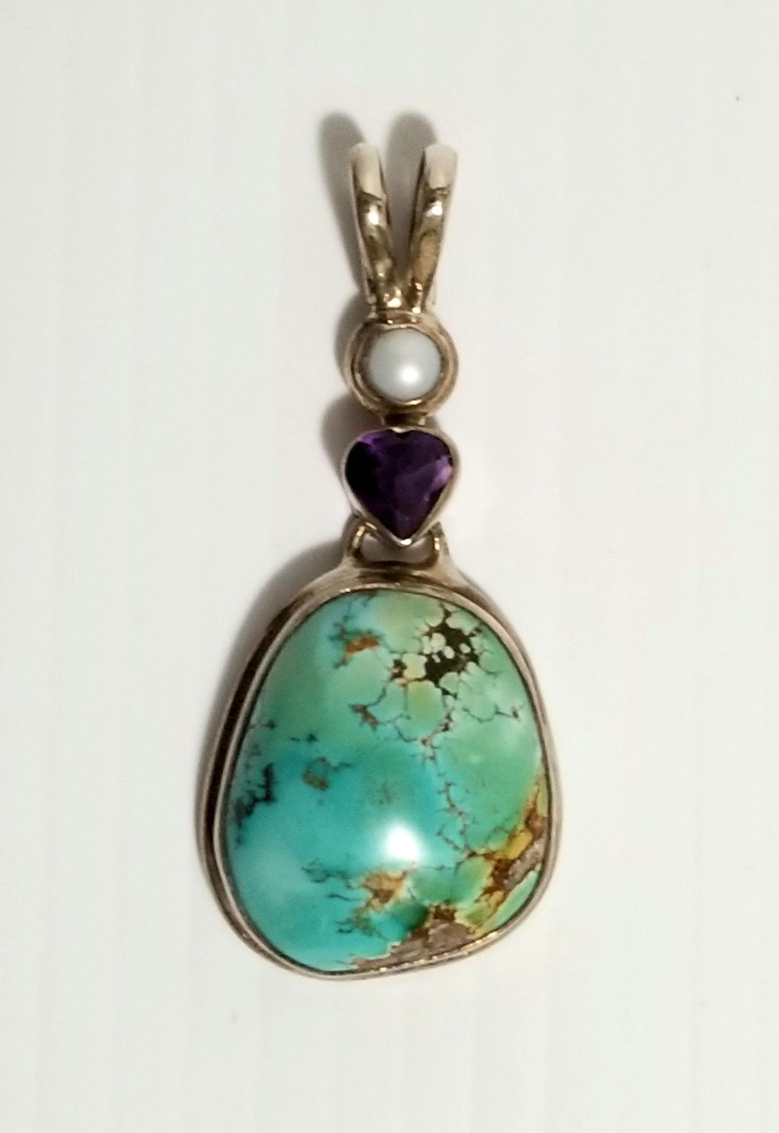 Amazing 925 Amethyst Pearl Turquoise Pendant (1 of 4)