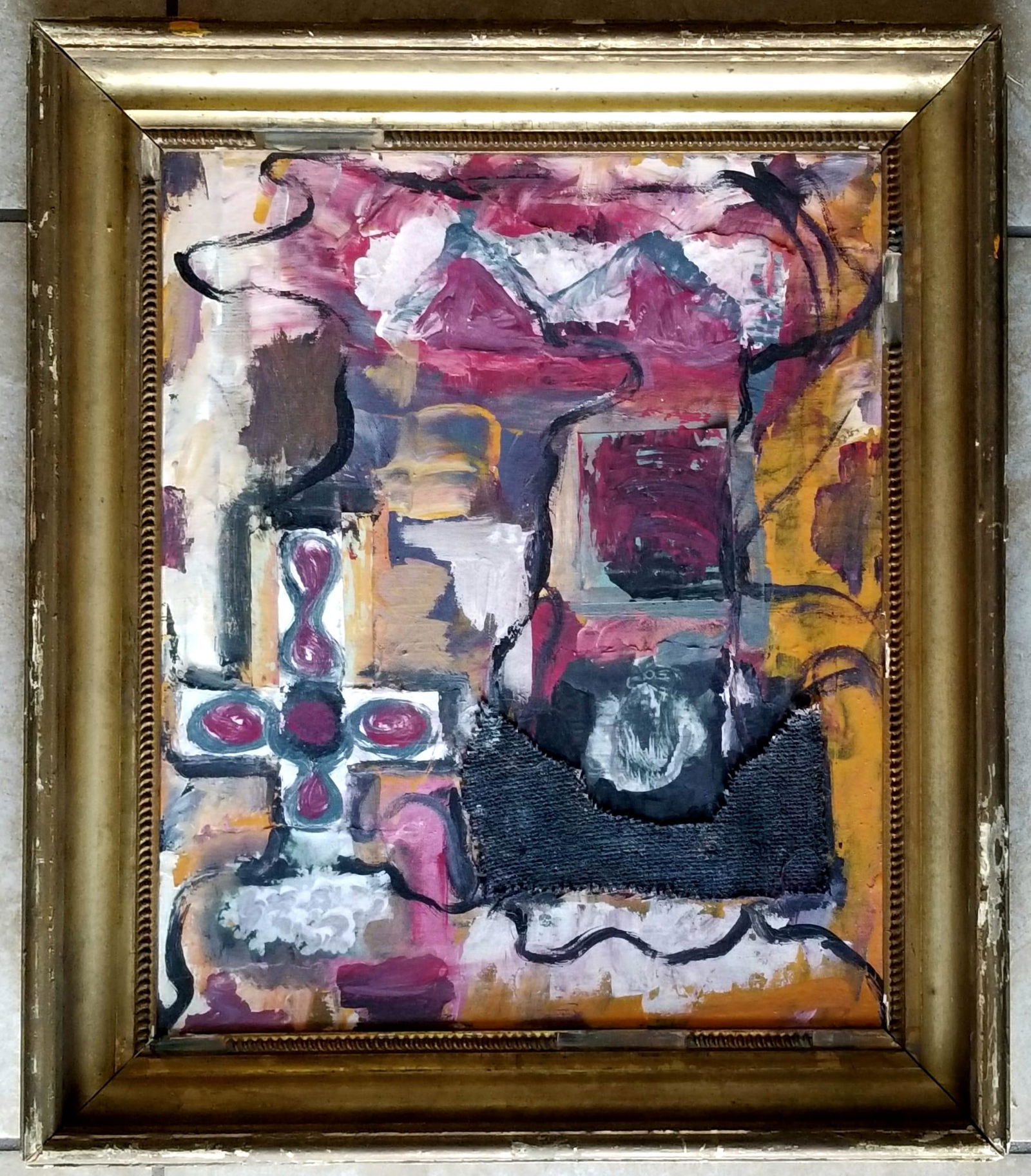 Amazing Bruce Conner 1957 Oil Fabric Canvas (1 of 3)