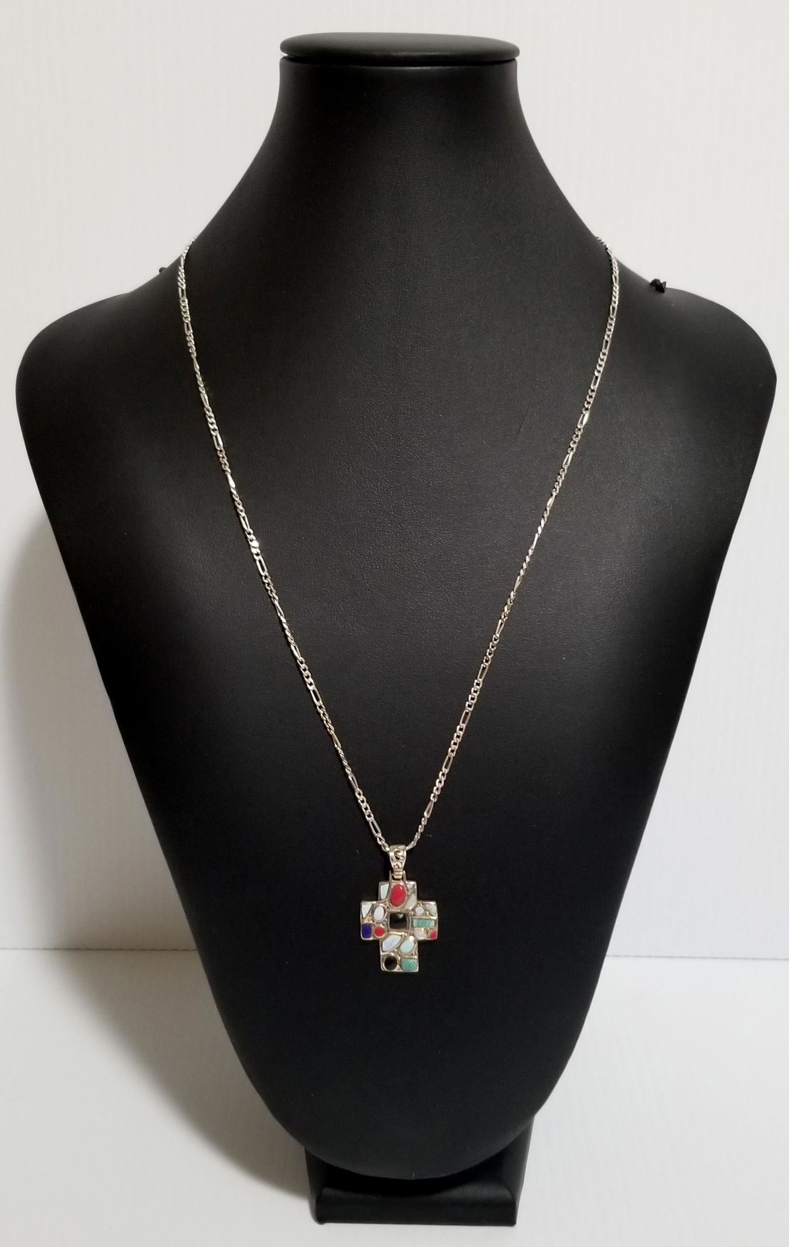 Amazing 925 Sterling Multi-stone Cross Necklace (1 of 8)