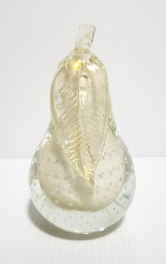 Murano Gold Inside Pear Bubble Paperweight (1 of 5)