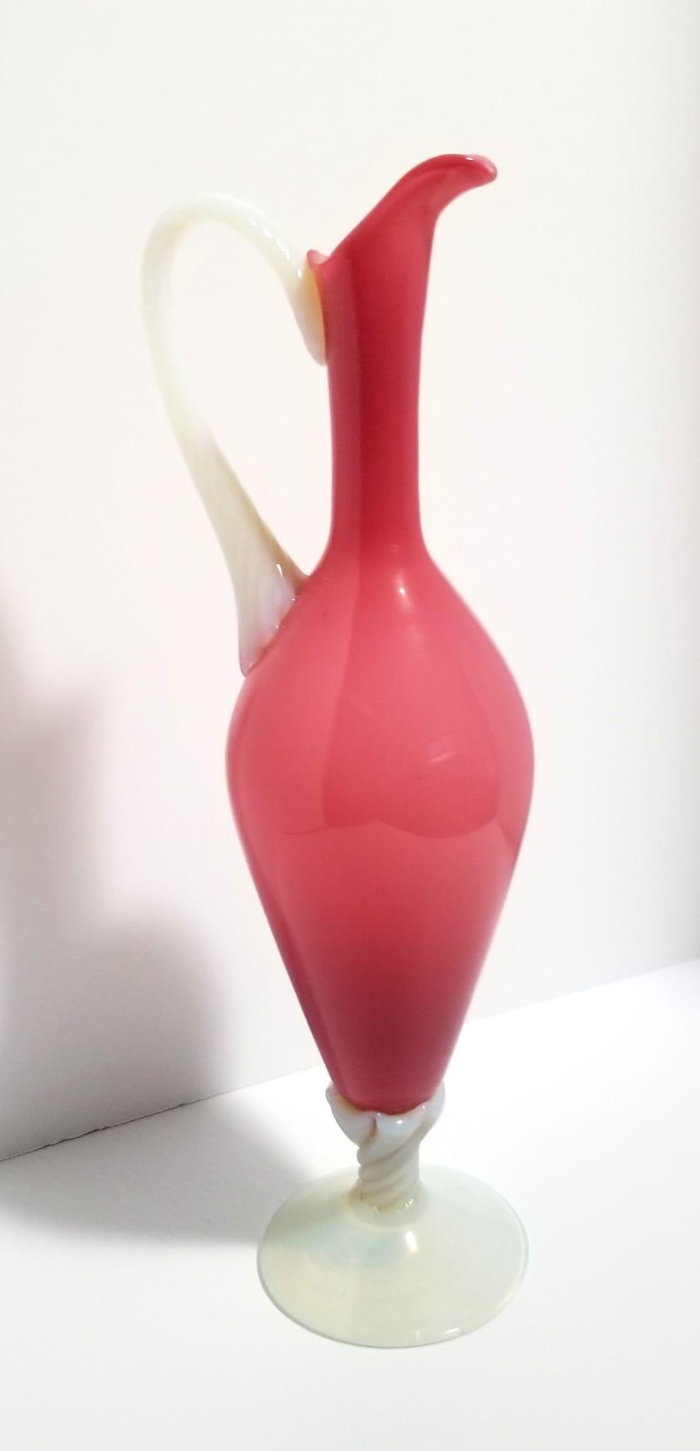 Amazing Murano Pasted Pink & White Pitcher (1 of 6)