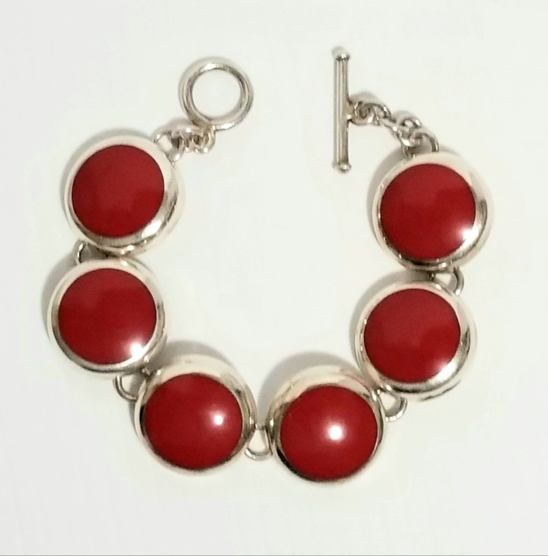 Amazing 925 Sterling Red Turquoise Bracelet (1 of 6)