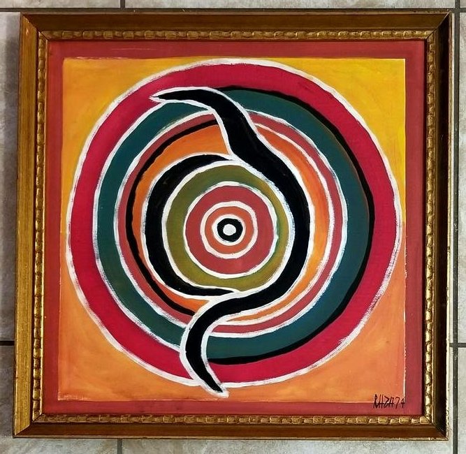 Amazing Syed Haider Raza 1974 Acrylic Canvas (1 of 2)