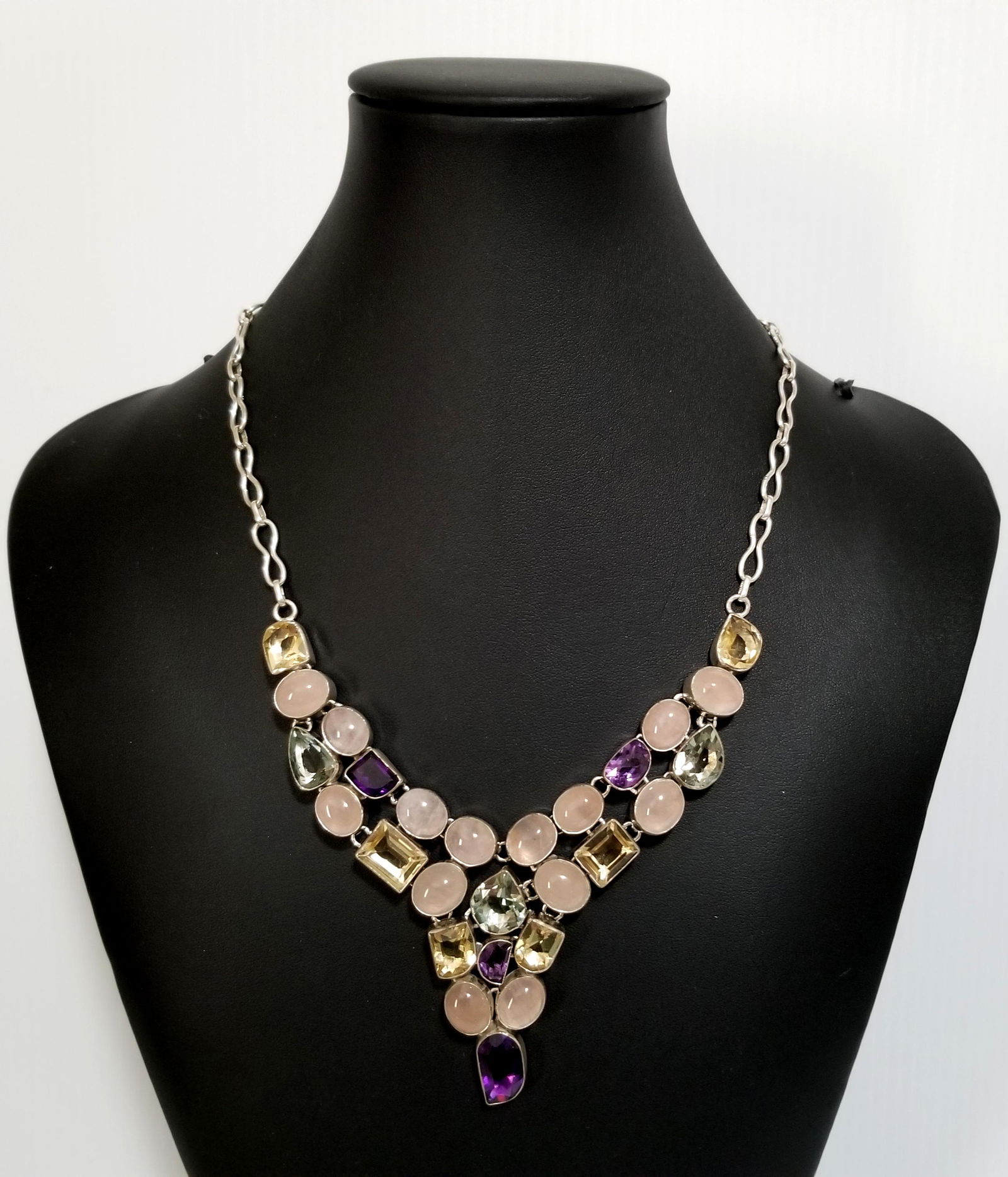 AMAZING 925 STERLING MULTISTONE NECKLACE (1 of 6)