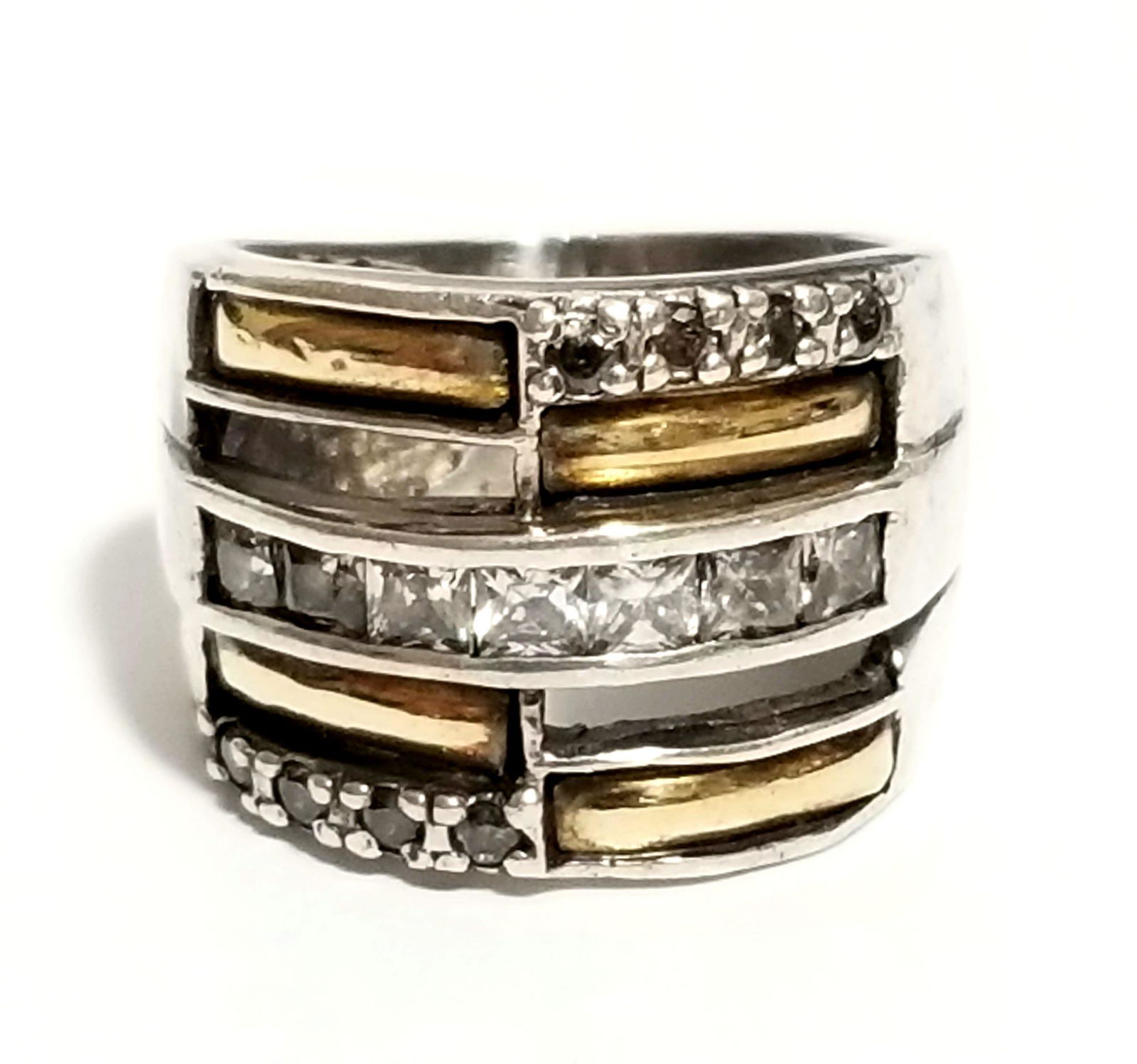 Amazing P.E. 925 Sterling 18KT Stone Ring (1 of 5)