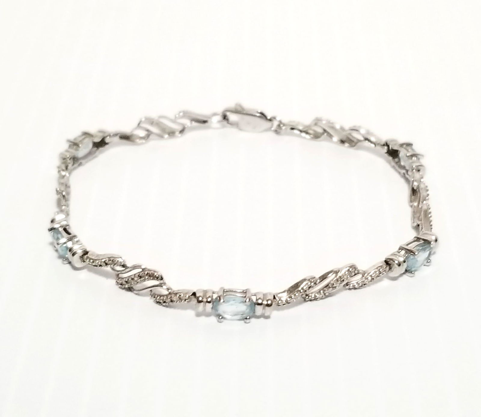 Amazing 925 Sterling Blue Stone Bracelet (1 of 3)