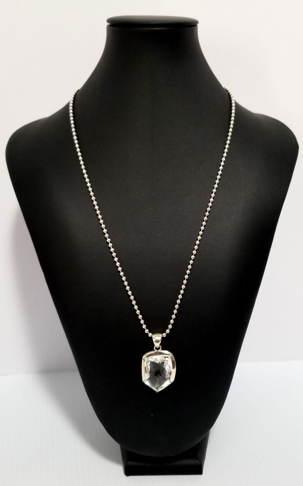 Amazing 925 Italy Stone Cut Clear Necklace (1 of 13)