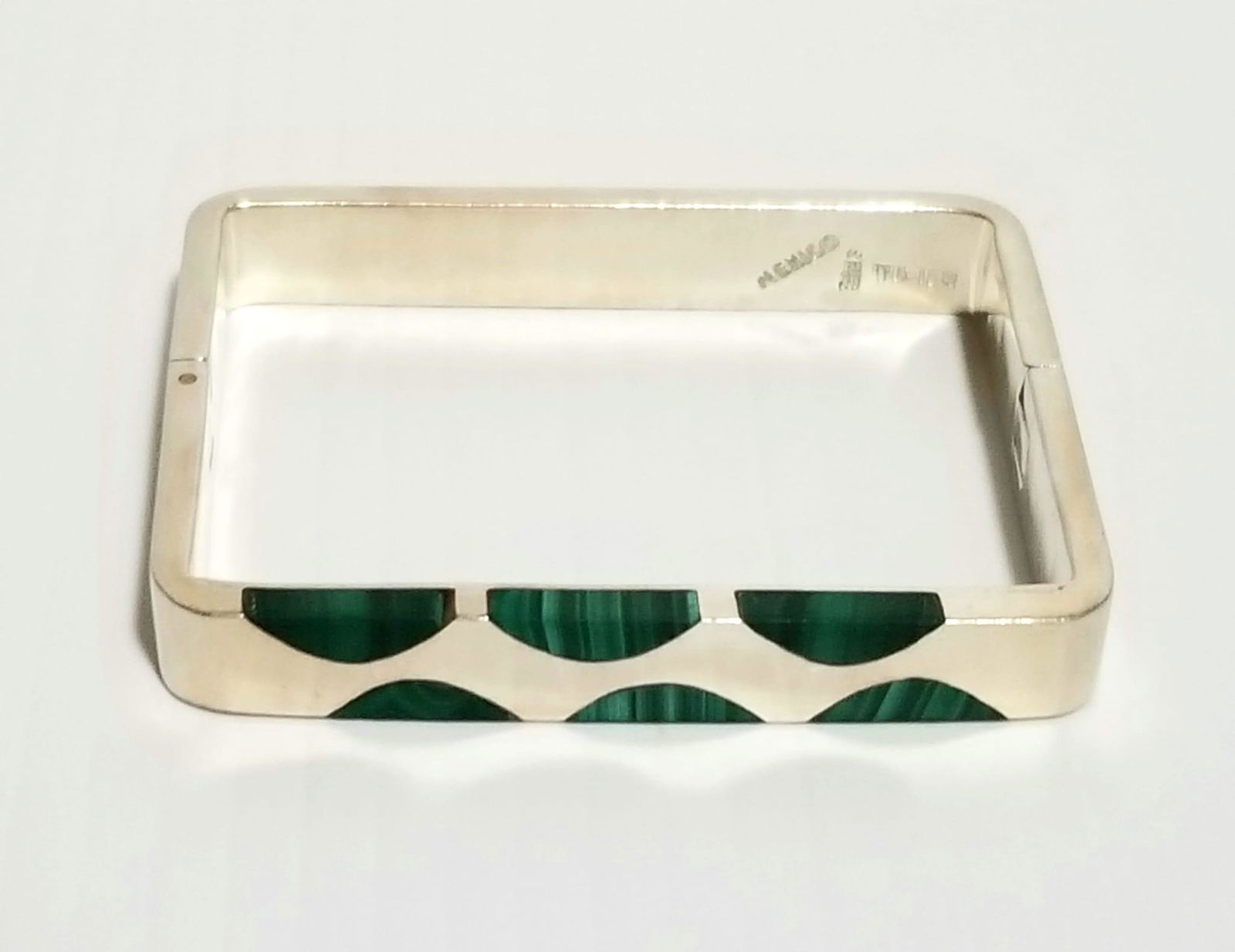 Amazing Vtg Taxco 925 Malachite Bracelet (1 of 5)