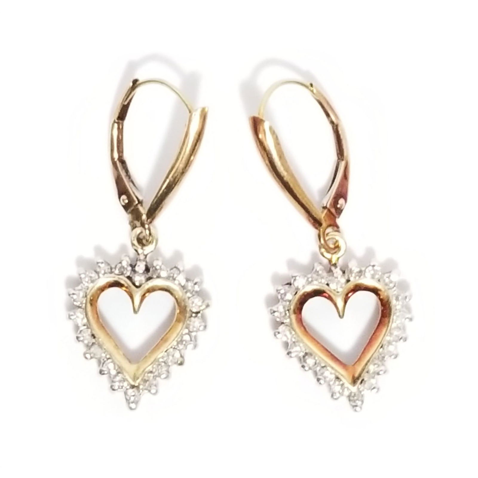 Amazing 10KT Heart Diamonds Earrings (1 of 6)