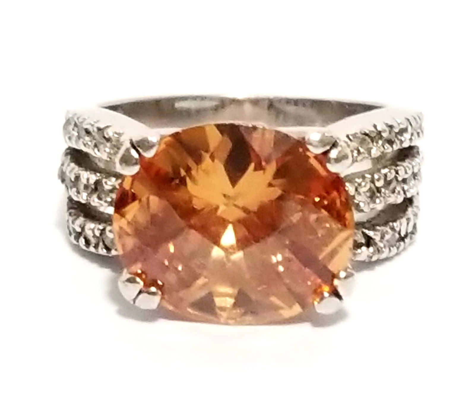 Amazing 925 Sterling Zirconia Citrine Ring (1 of 4)