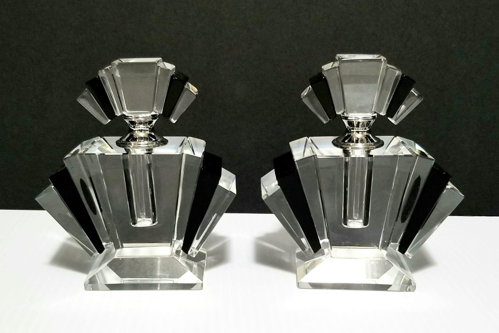 Amazing Art Deco Crystal Perfume Bottle Pair (1 of 6)