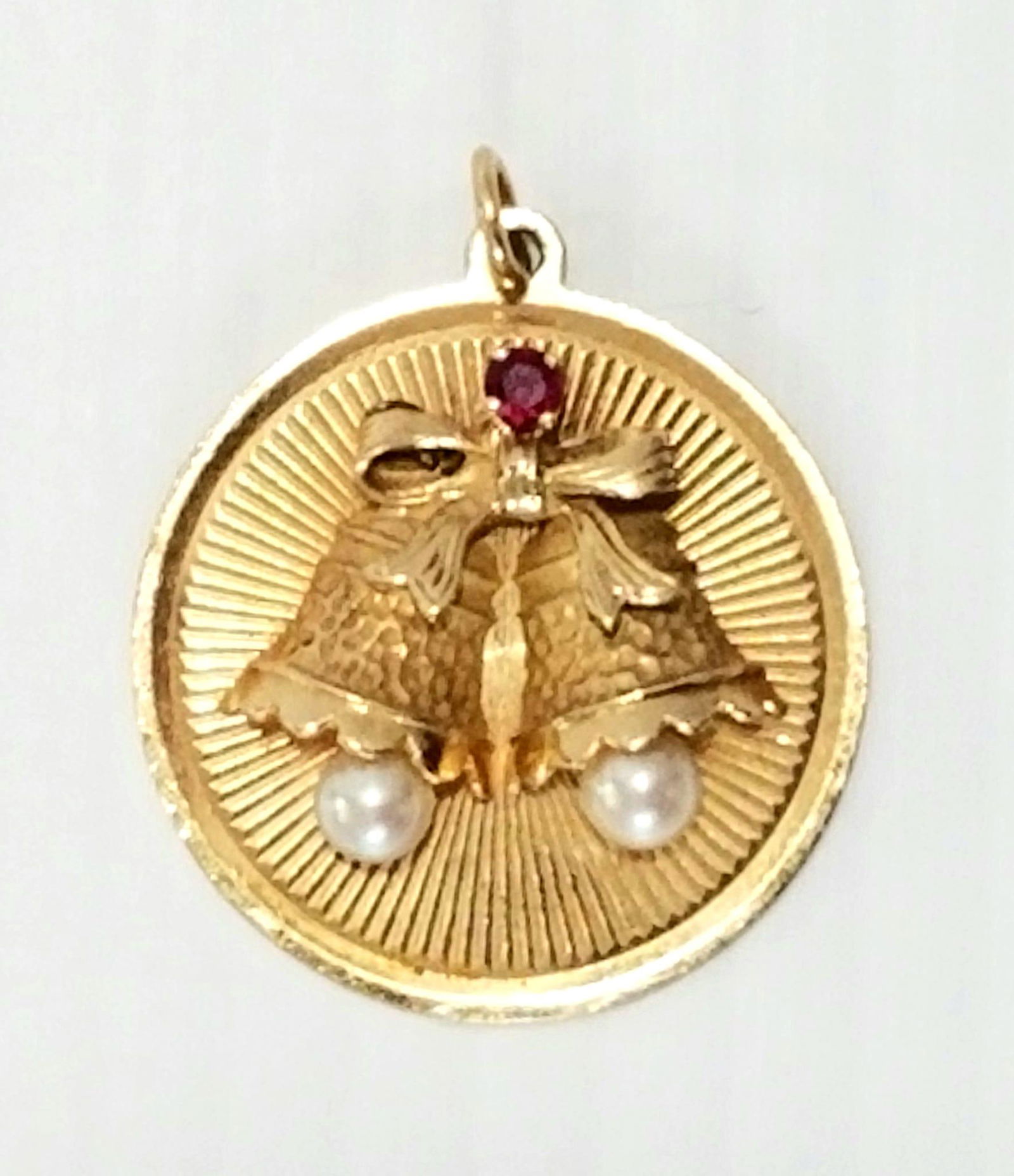 Amazing 14KT Red Ruby Pearls Pendant (1 of 5)