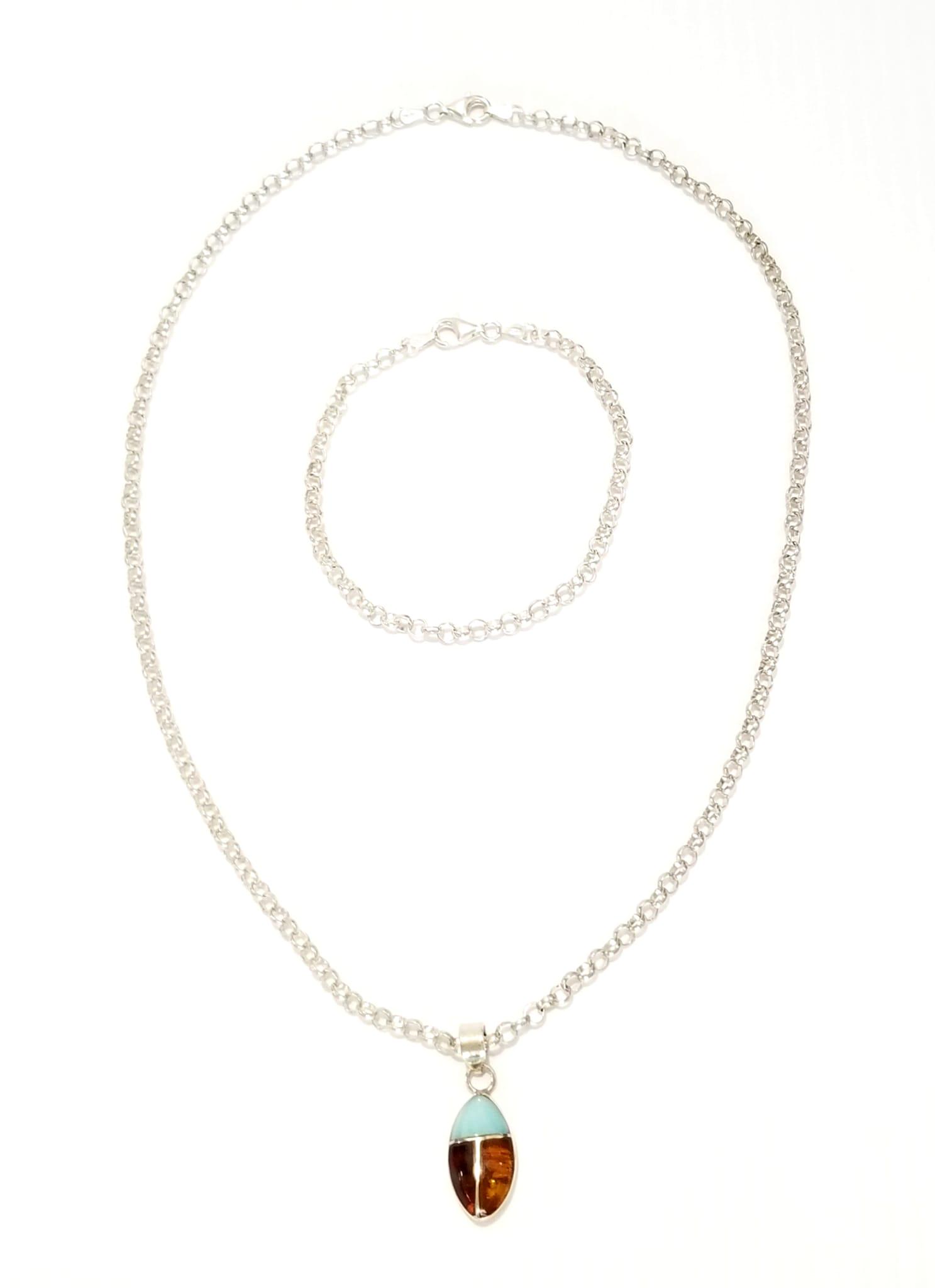 Amazing 925 Sterling Italy Bracelet Necklace Set (1 of 9)