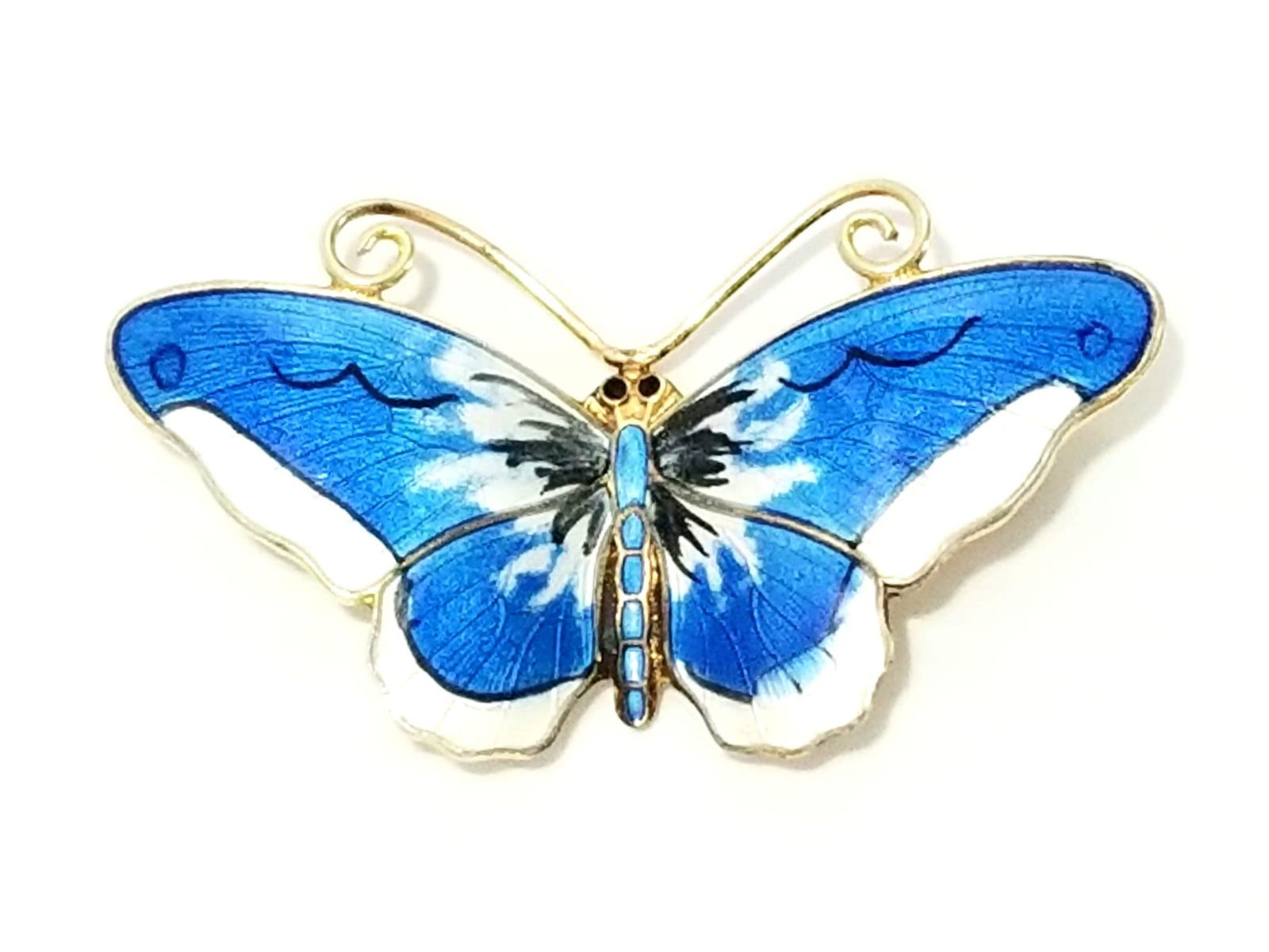 Vtg Sterling Gold Tone Norway Enamel Pin Brooch (1 of 4)