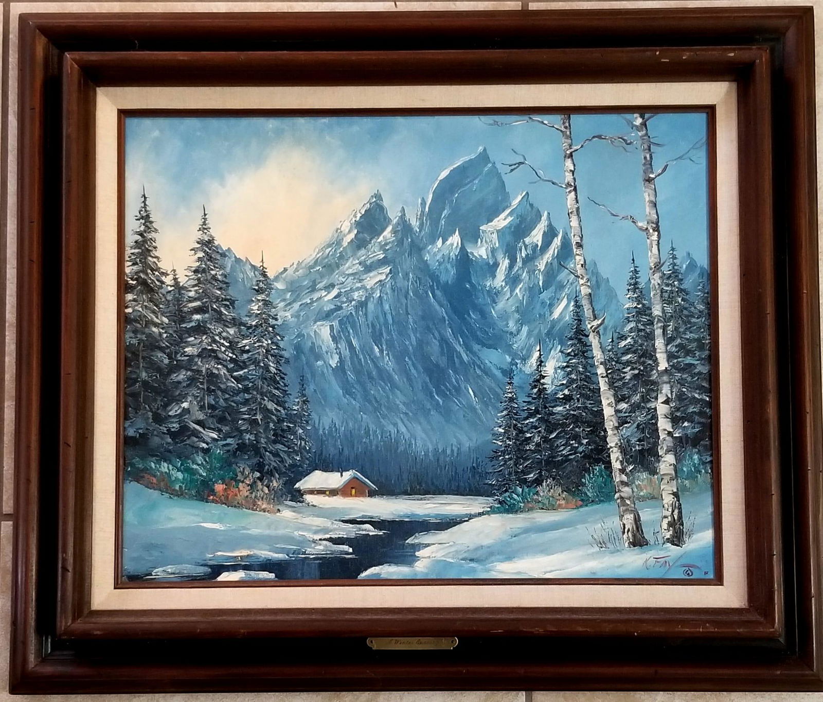 Amazing Keith Fay "A Winter Evening" Oil Canvas (1 of 3)