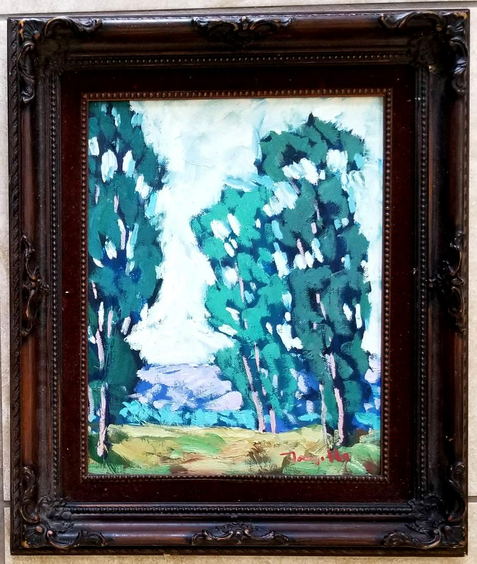 Amazing Jose Trujillo Oil Canvas Board: Jose Trujillo oil canvas board, impressionist landscape. 19 x 16 inches. Provenance: private owner. Biography from the artist: I was born in Guadalajara, Mexico in 1982, and moved to the United States