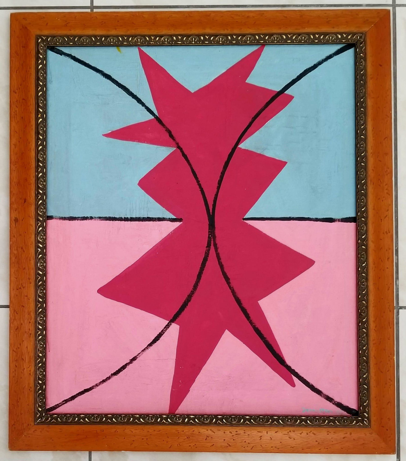 Amazing Douglas Denniston 1949 Oil Canvas: Attributed to Douglas Denniston, it does not have a COA. Medium: oil canvas. 29 x 25 inches. Provenance: private owner. Biography: 1921 - 2004. Douglas Denniston's work is unmistakably modernist. It i