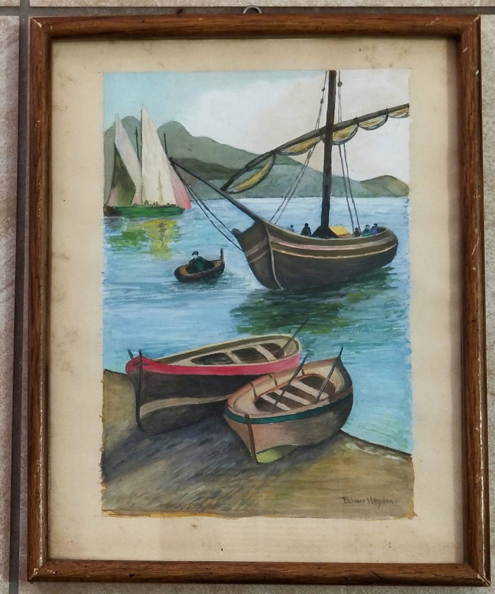 Amazing Palmer Hayden Watercolor Paper: Nice Palmer Hayden watercolor paper, 14.5 x 11.5 inches. Provenance: private owner. Biography: 1890 - 1973. Palmer Hayden was a prolific painter who sought to portray the African American experience, 