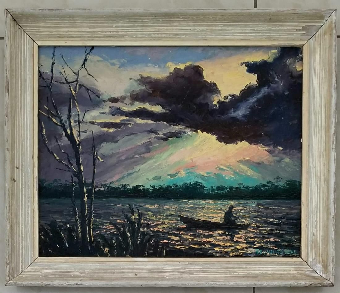 Amazing Reynolds Beal Oil Canvas: Reynolds Beal oil canvas. 24 x 20 inches. Provenance: private owner. The frame is missing some pieces, please refer to photos for more details. Biography: 1866/67 - 1951. Born in New York City, Reynol