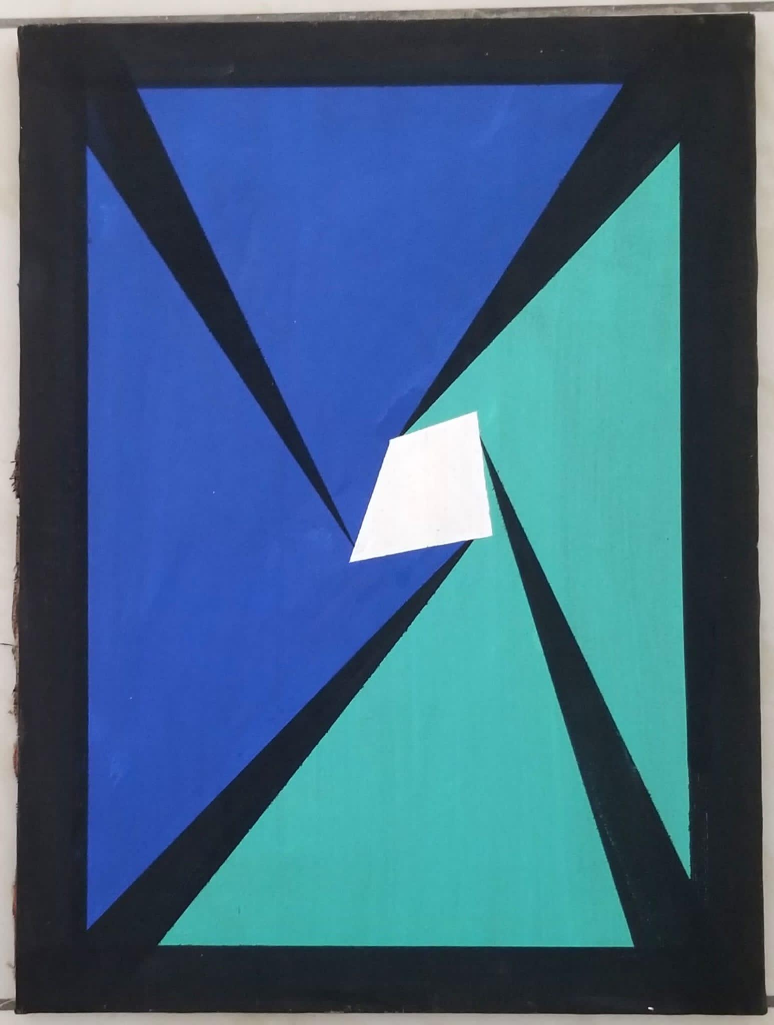 Amazing Carmen Herrera Oil Canvas: Attributed to Carmen Herrera, it does not have a COA. Medium: oil canvas, 19.5 x 14.5 inches. Provenance: private owner. Biography: 1915 - 2022. Carmen Herrera was a Cuban-born American abstract, mini