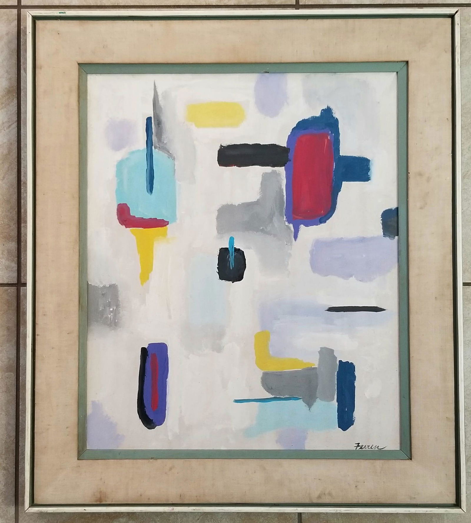 Amazing John Ferren Oil Canvas: Attributed to John Ferren, it does not have a COA. Medium: oil canvas. 31 x 27 inches. Provenance: private owner. Biography: 1905 - 1970. Born in Pendleton, Oregon, in 1905, and raised in California,