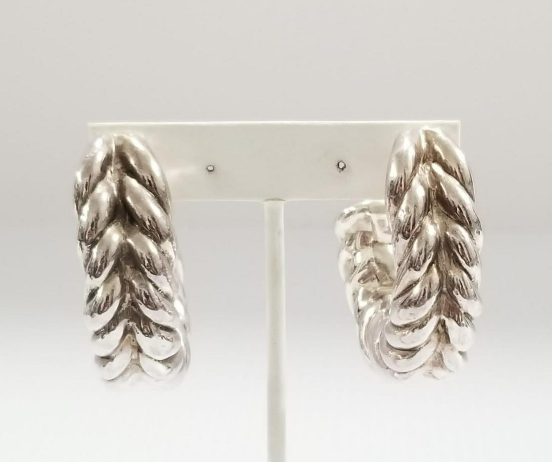 Amazing 925 Sterling Large Art Deco Earrings (1 of 4)