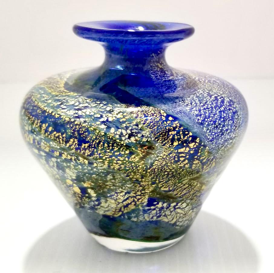 Amazing Multicolor Gold Inside Art Glass Vase (1 of 6)