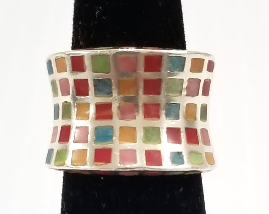 Amazing 925 Sterling Silver Enamel Ring (1 of 5)