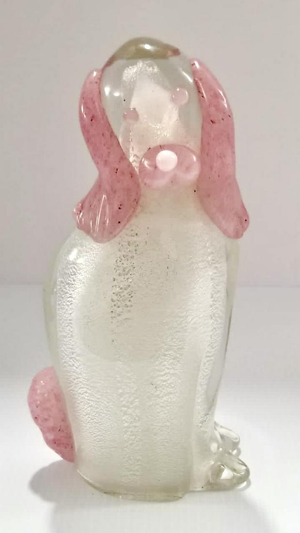 Amazing Murano Pink & Silver Inside Dog Art Glass (1 of 8)