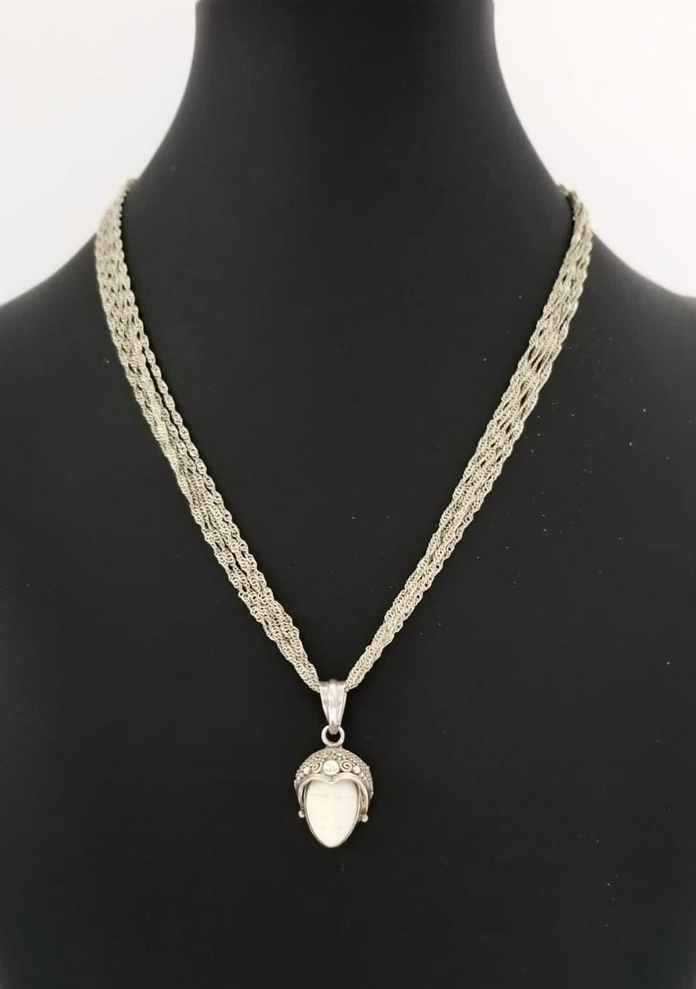 Amazing 925 Sterling Italy 5 Chains Pendant Necklace (1 of 8)